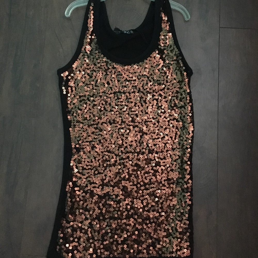 Rose Gold Sequined Top